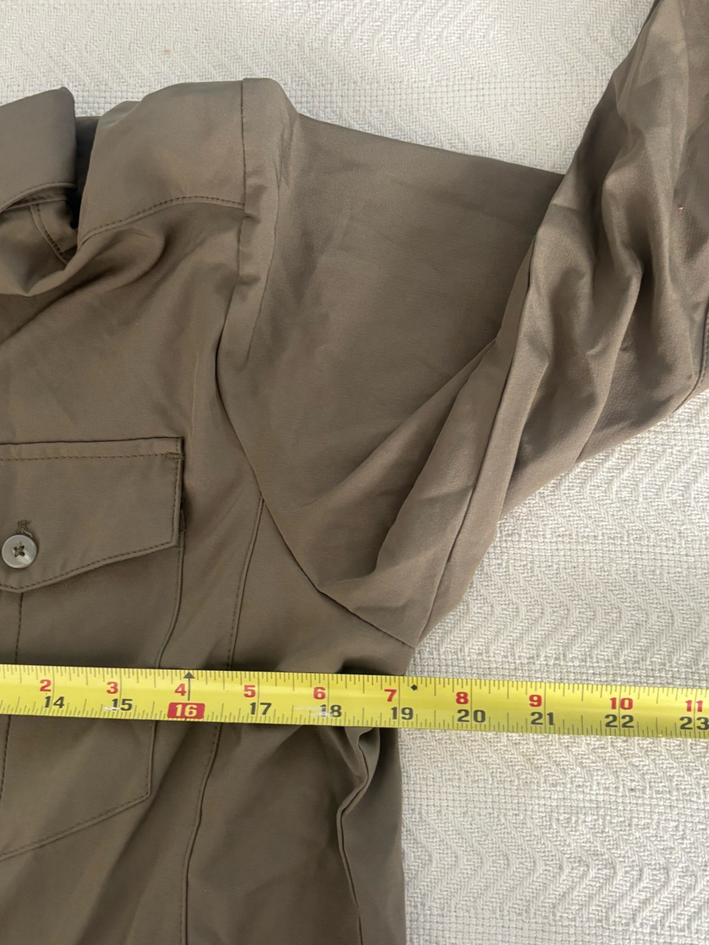 🐢Long-Sleeve Olive Button-Down Utility Shirt - Picture 5 of 11